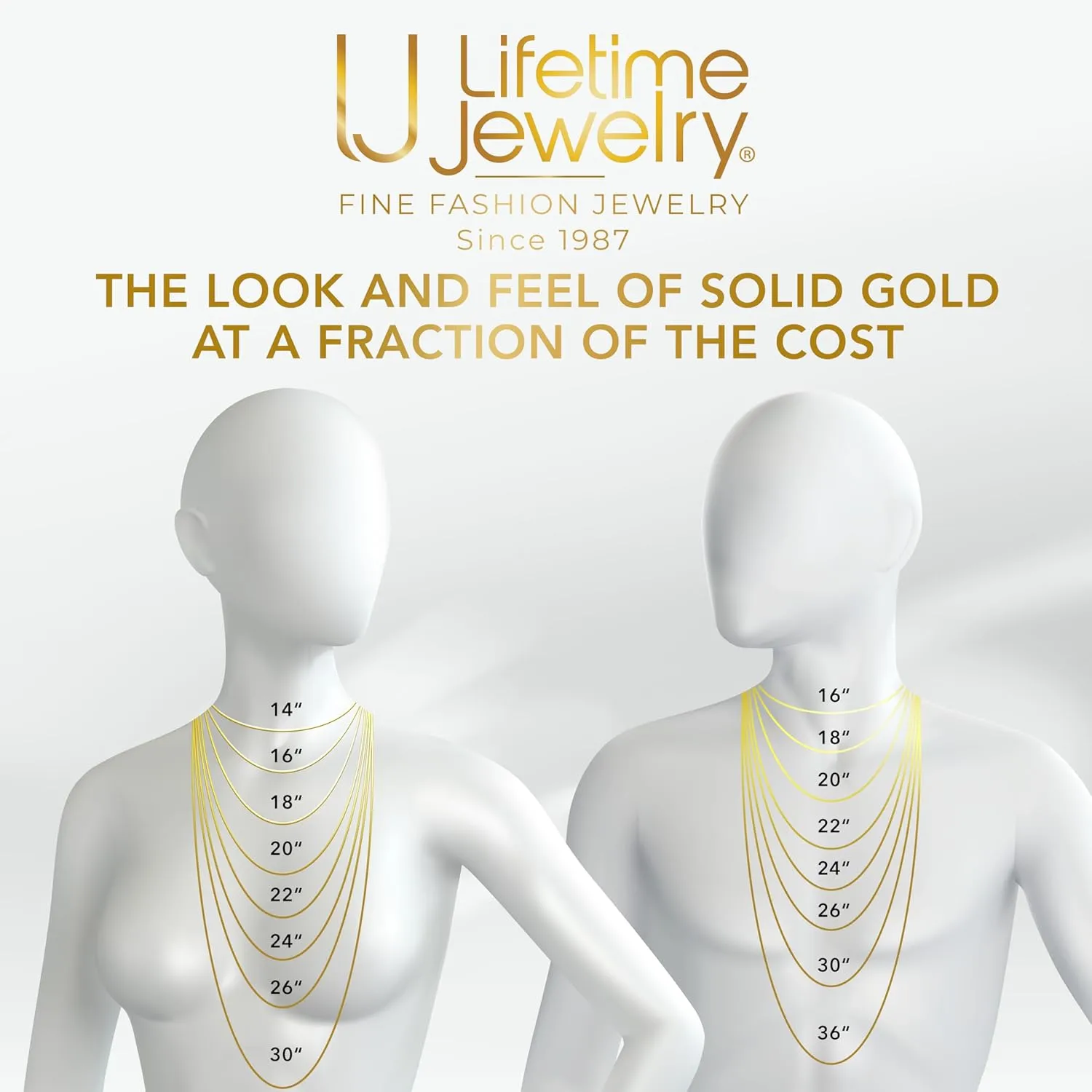 LIFETIME JEWELRY 7mm Rope Chain Necklace 24k Real Gold Plated for Men and Women