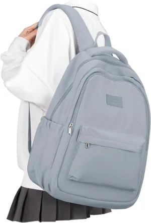 Lightweight School Backpack for Women Men, Laptop Travel Casual Daypack College Secondary School Bags Bookbag for Teenage Girls Boys, Blue