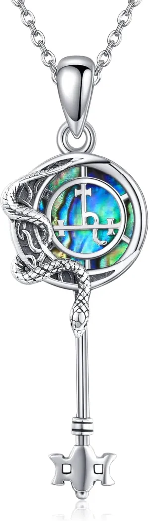 Lilith Necklace Sterling Silver Lilith Key Necklace Wiccan Pagan Lilith Jewerly Gifts for Women