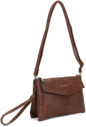 Liz Soto Lexi Womens Crossbody Purse and Wristlet - Vegan Leather Wallet and Over the Shoulder Bags with Wrist Strap