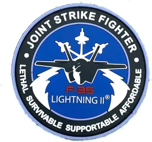 Lockheed Martin®, F-35 Lightning II®, Joint Strike Fighter Patch, 3.5 inch PVC GITD Patch