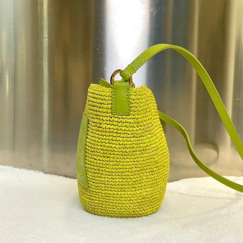 Loewe Summer Collection Crossbody 6573 in Green Straw