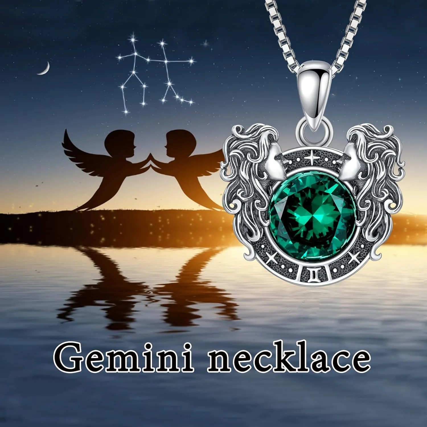 LONAGO Zodiac Sign Necklace Celestial Constellation Necklace Horoscope Astrology Zodiac Pendant Necklace Gift for Women