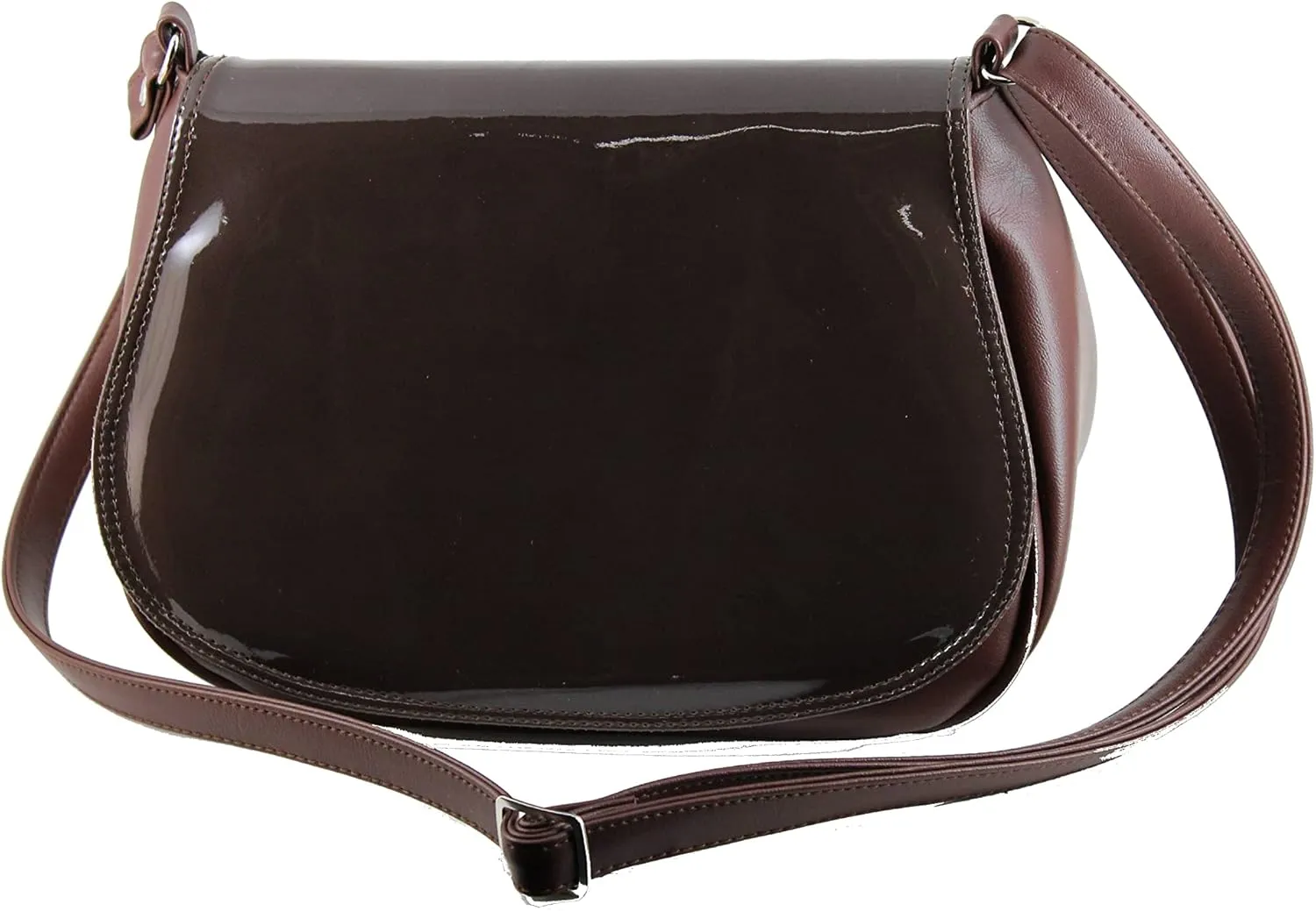 LONI Shoulder Bags for Women Purse Handbag Crossbody Everyday Saddle Bag Medium Patent/Pu Leather