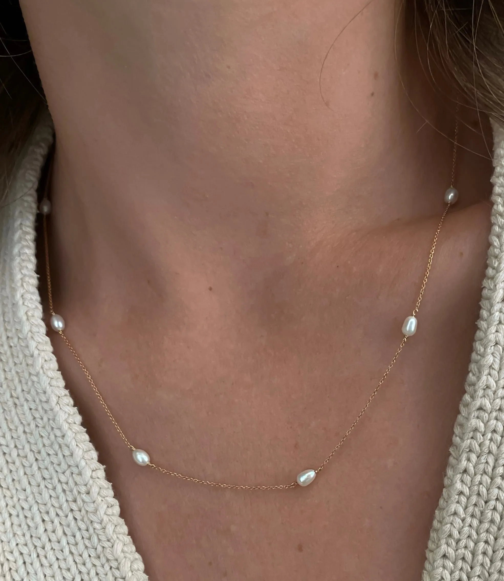 LOU Pearl Necklace 14K