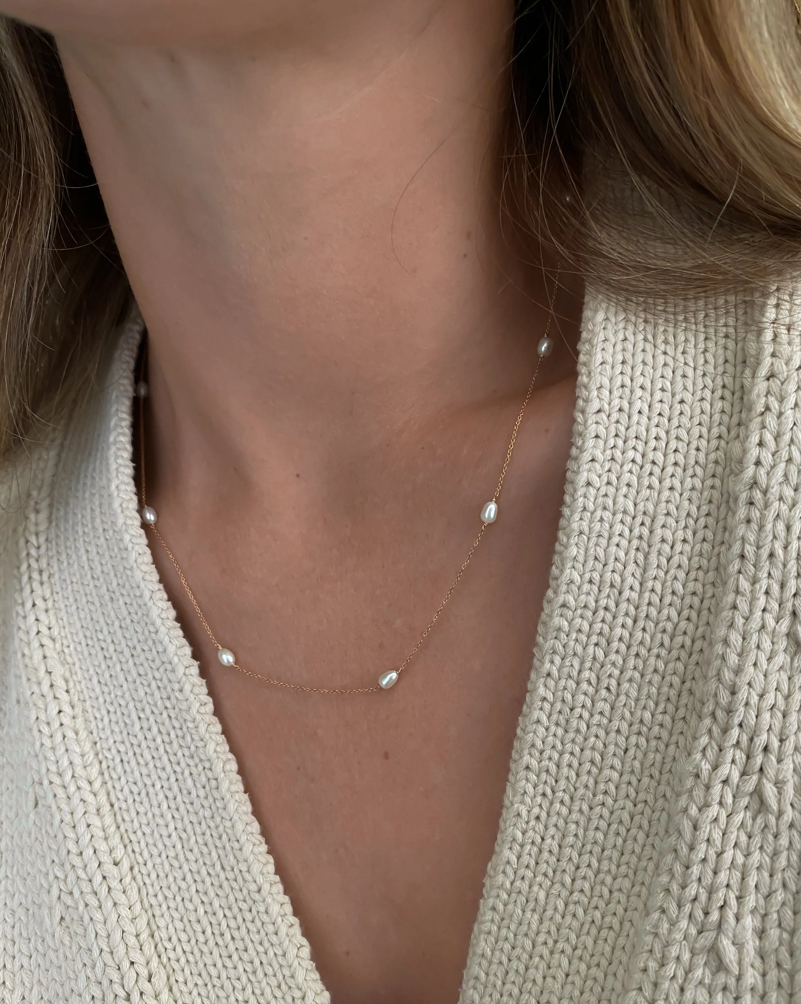LOU Pearl Necklace 14K