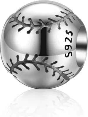 Love Ball Sports Charms 925 Sterling Silver Baseball Volleyball Beads Fits European Bracelet