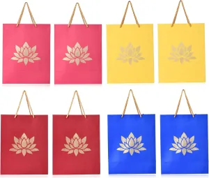LOVENSPIRE Lotus Paper Carry Bags Eco-friendly Gift Bag for Wedding Housewarming Ganesh Chaturthi Puja Diwali Return Gifts
