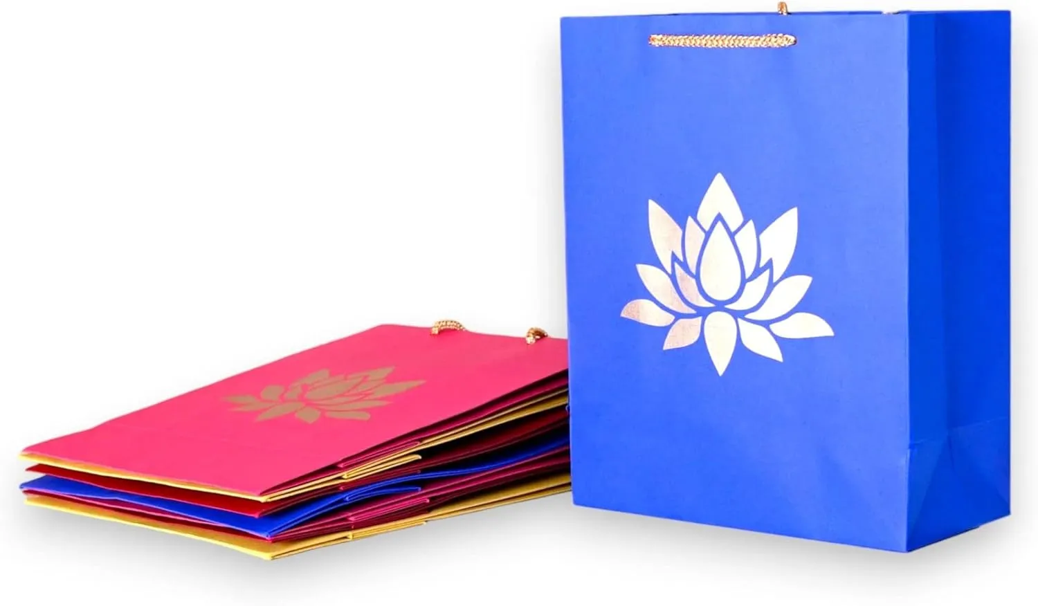 LOVENSPIRE Lotus Paper Carry Bags Eco-friendly Gift Bag for Wedding Housewarming Ganesh Chaturthi Puja Diwali Return Gifts
