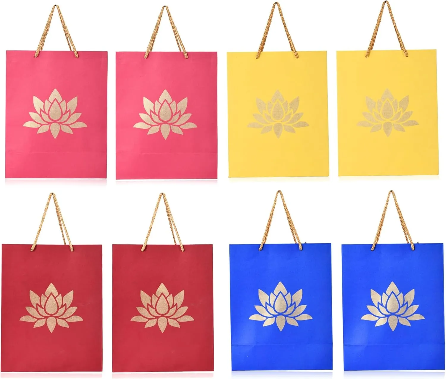 LOVENSPIRE Lotus Paper Carry Bags Eco-friendly Gift Bag for Wedding Housewarming Ganesh Chaturthi Puja Diwali Return Gifts