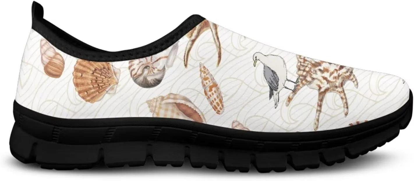 Low-Cut Marine Life Pattern Casual Shoes | Womens Tennis Shoes | Walking Shoes | Polyester Fabric Breathable Shoes | Comfortable & Stylish