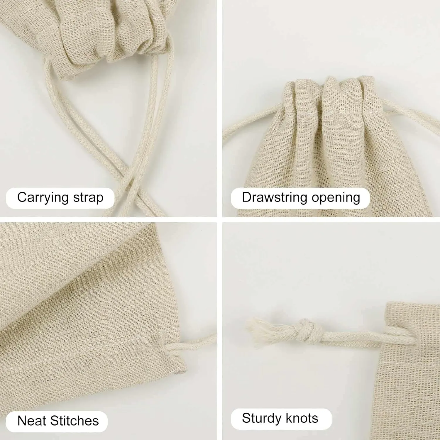 LPSADGF 8 PCS Chinese Style Mandarin Ducks Drawstring Gift Bags Reusable Cotton Linen Storage Pouches for Christmas, Weddings, Parties, Favors 4.9"x6.7" Small Burlap Bags