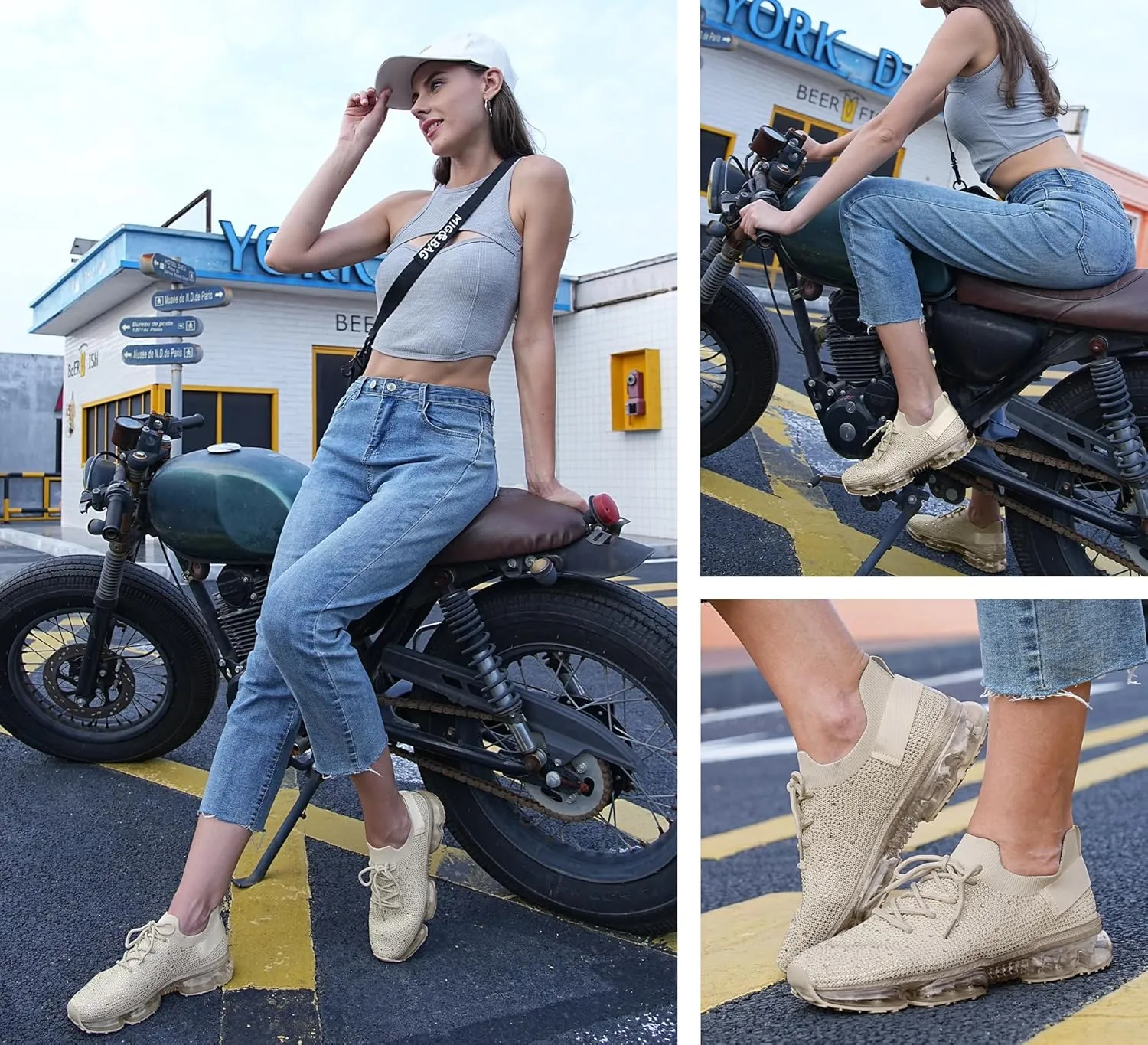 LUCKY STEP Women Air Cushion Fashion Sneakers Breathable Casual Comfortable Lightweight Walking Shoes