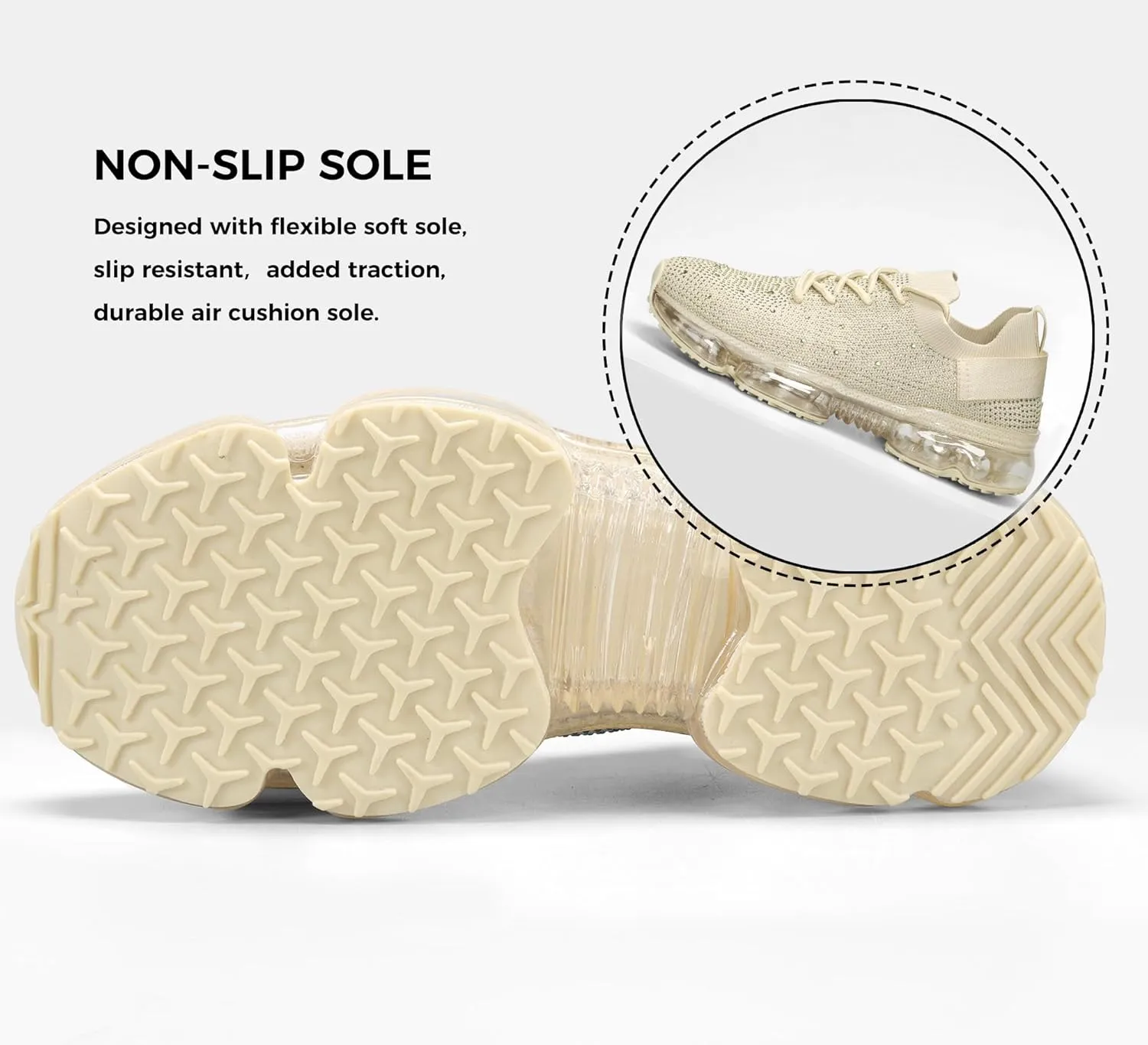 LUCKY STEP Women Air Cushion Fashion Sneakers Breathable Casual Comfortable Lightweight Walking Shoes