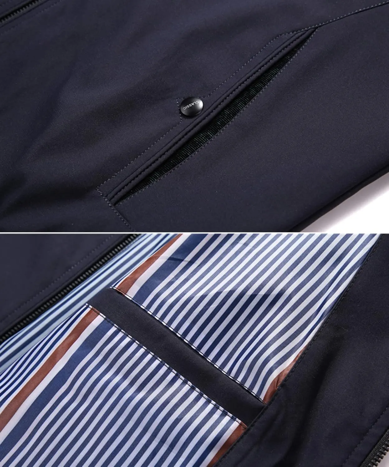 Lucrosun Men's Casual Lightweight Softshell Full Zip Stand Collar Work Jacket