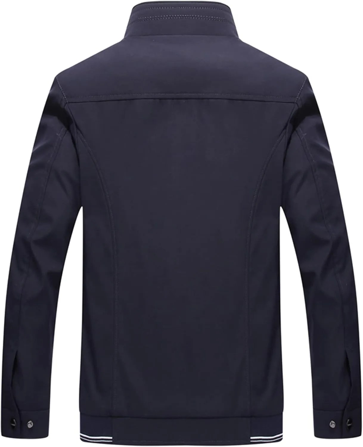 Lucrosun Men's Casual Lightweight Softshell Full Zip Stand Collar Work Jacket