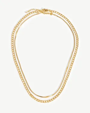 Lucy Williams Snake Chain Necklace Set | 18k Gold Vermeil