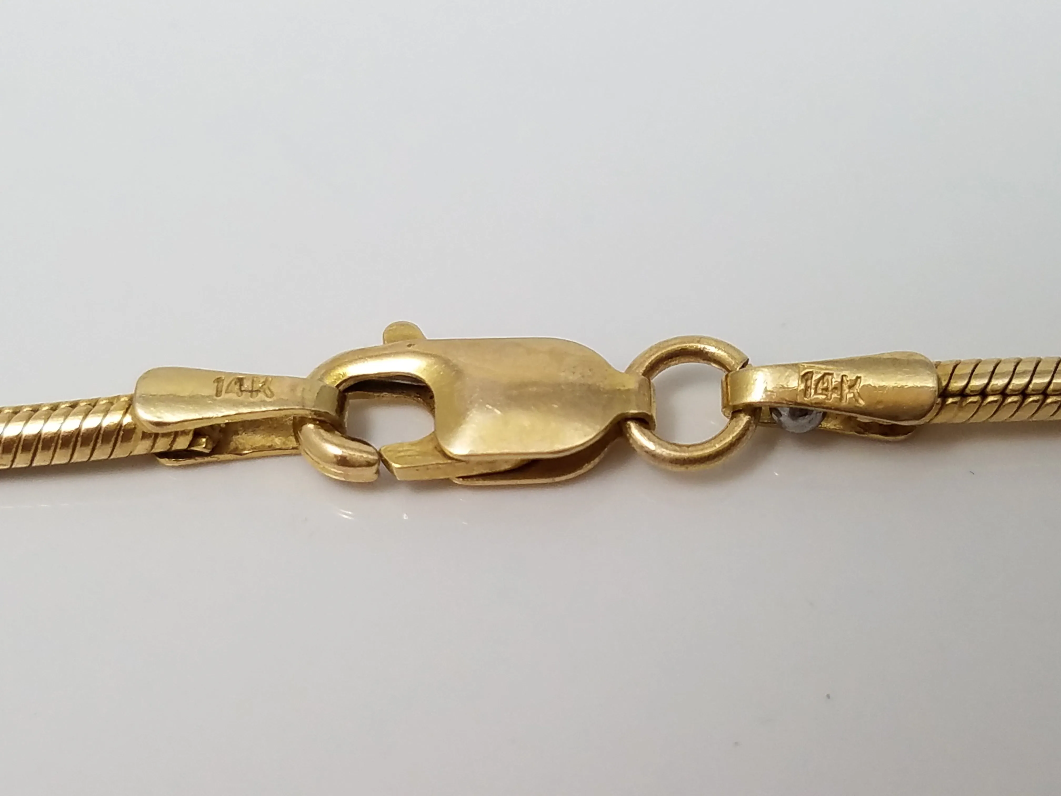 Luxurious Solid 14k Yellow Gold 18.75" Snake Chain