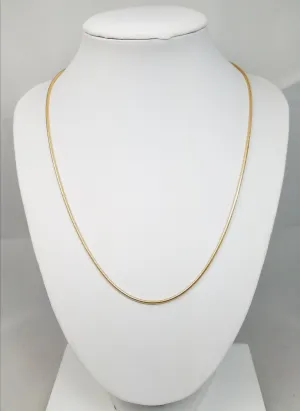 Luxurious Solid 14k Yellow Gold 18.75" Snake Chain