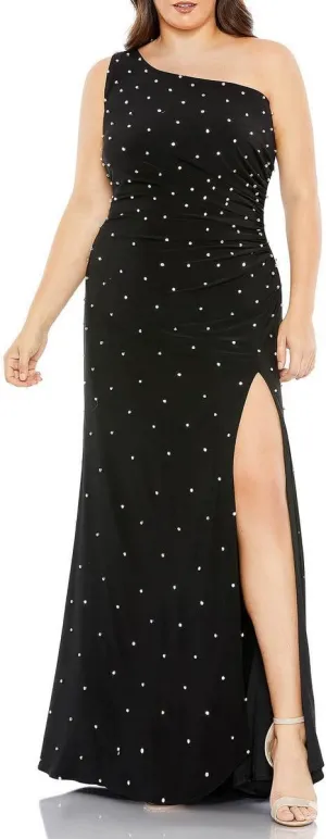 Mac Duggal Womens Plus Embellished Jersey Evening Dress
