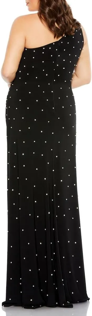 Mac Duggal Womens Plus Embellished Jersey Evening Dress