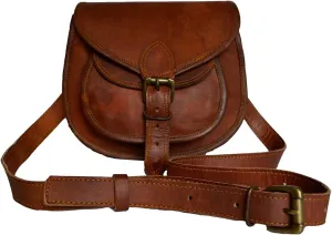 Madosh Genuine Leather Saddle Cross Body Bag Vintage Ladies Purse Trendy Handbags For Women & Girls Ladies Brown Shoulder Bag