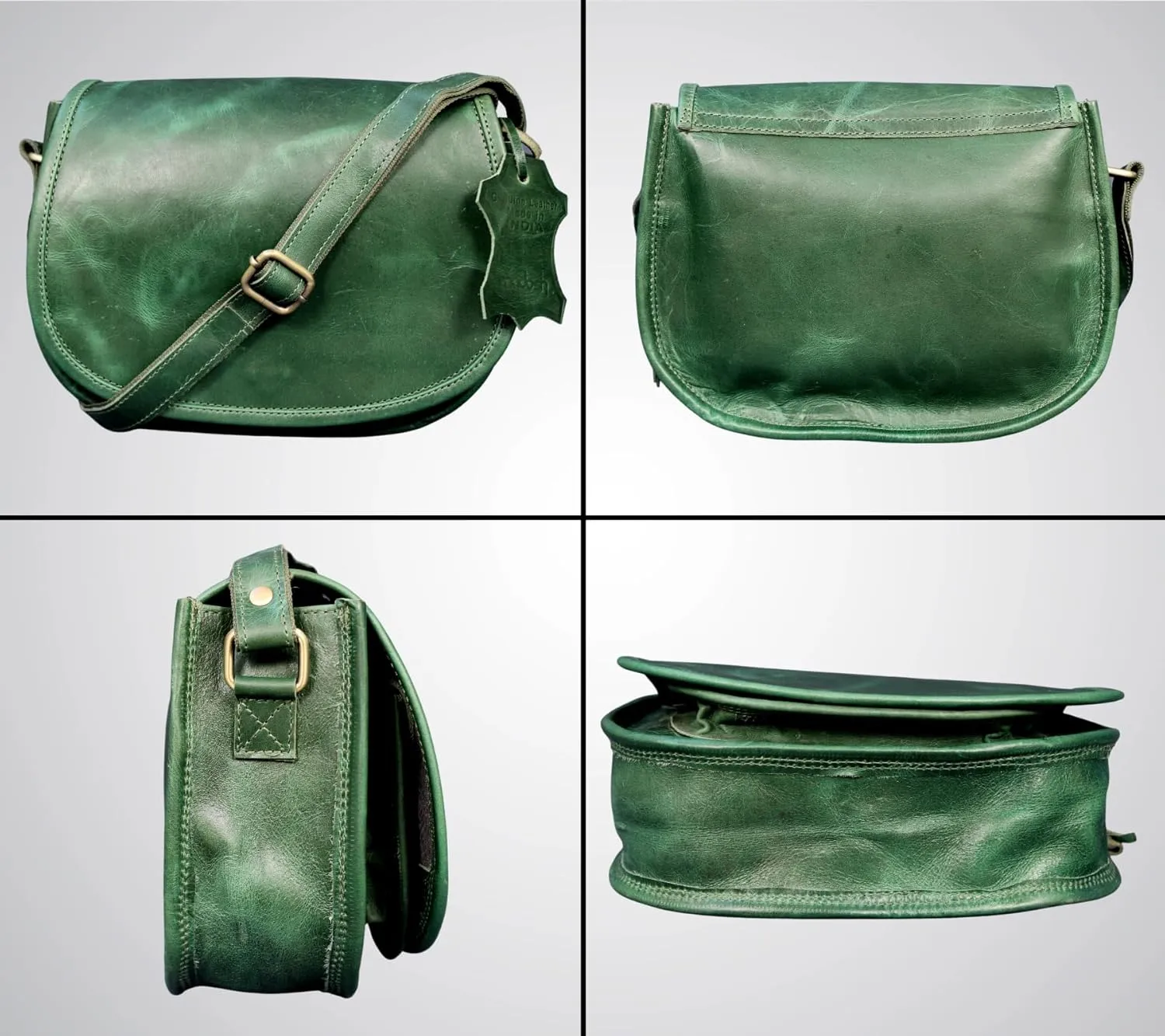 Madosh, Saddle Bag For Women Genuine Leather Crossbody Bag Girls Sling Purse Ladies Cross-Over Small Handbag