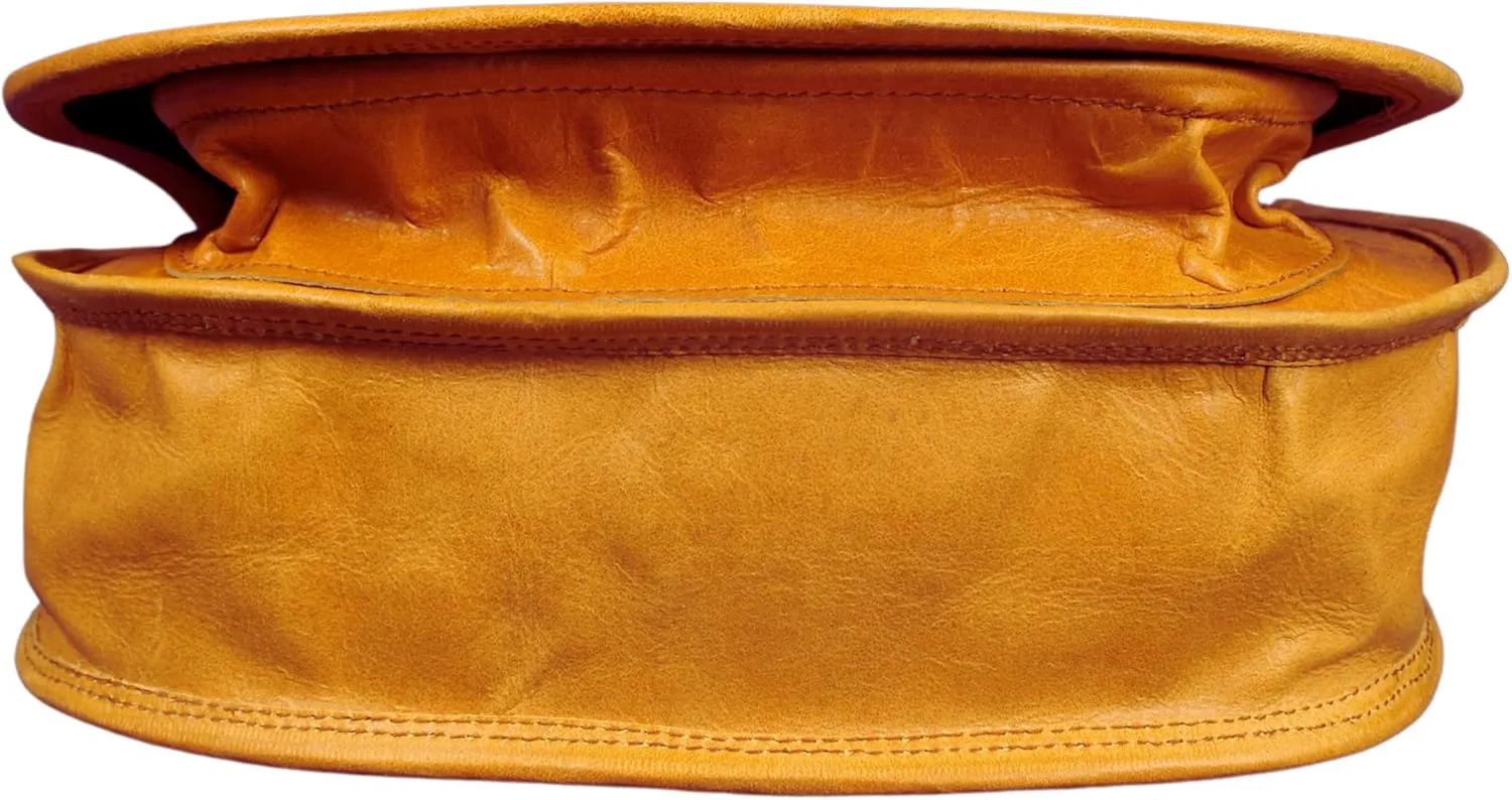 Madosh, Saddle Bag For Women Genuine Leather Crossbody Bag Girls Sling Purse Ladies Cross-Over Small Handbag