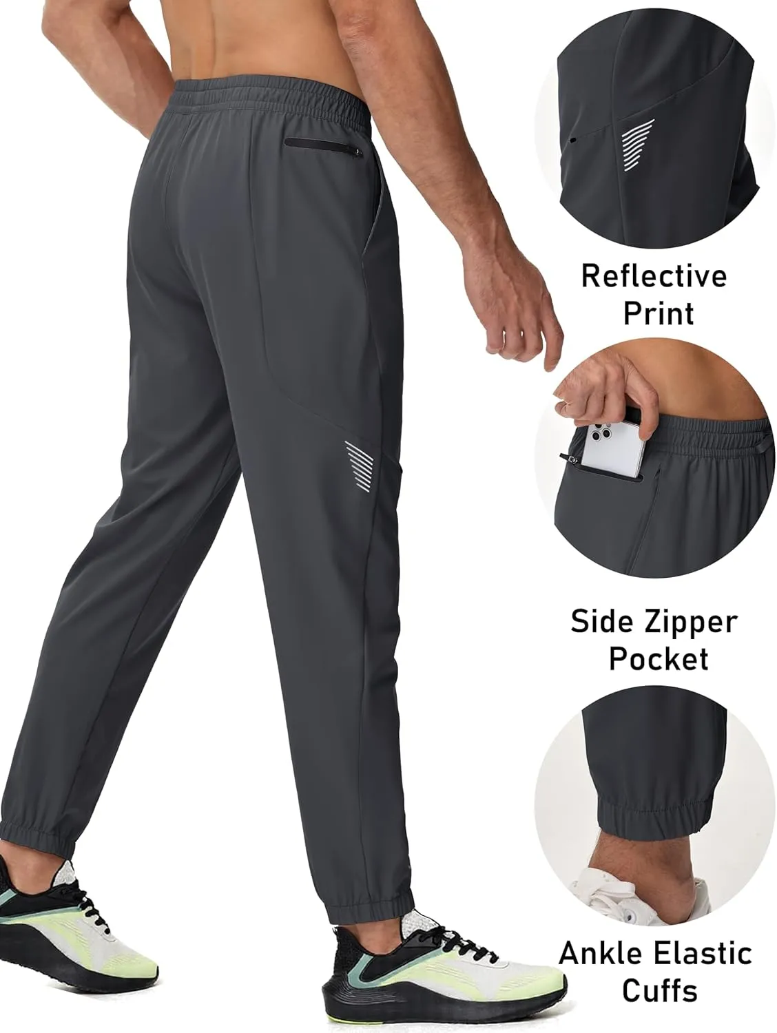 MAGCOMSEN Men's Lightweight Hiking Pants Quick Dry Travel Pants for Men with 3 Pockets Breathable for Casual Outdoor