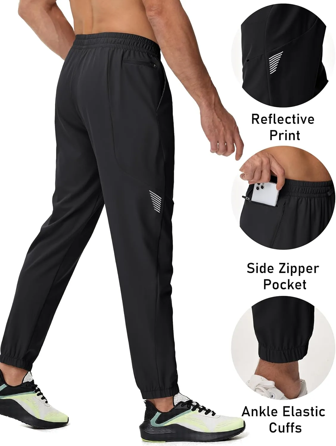 MAGCOMSEN Men's Lightweight Hiking Pants Quick Dry Travel Pants for Men with 3 Pockets Breathable for Casual Outdoor
