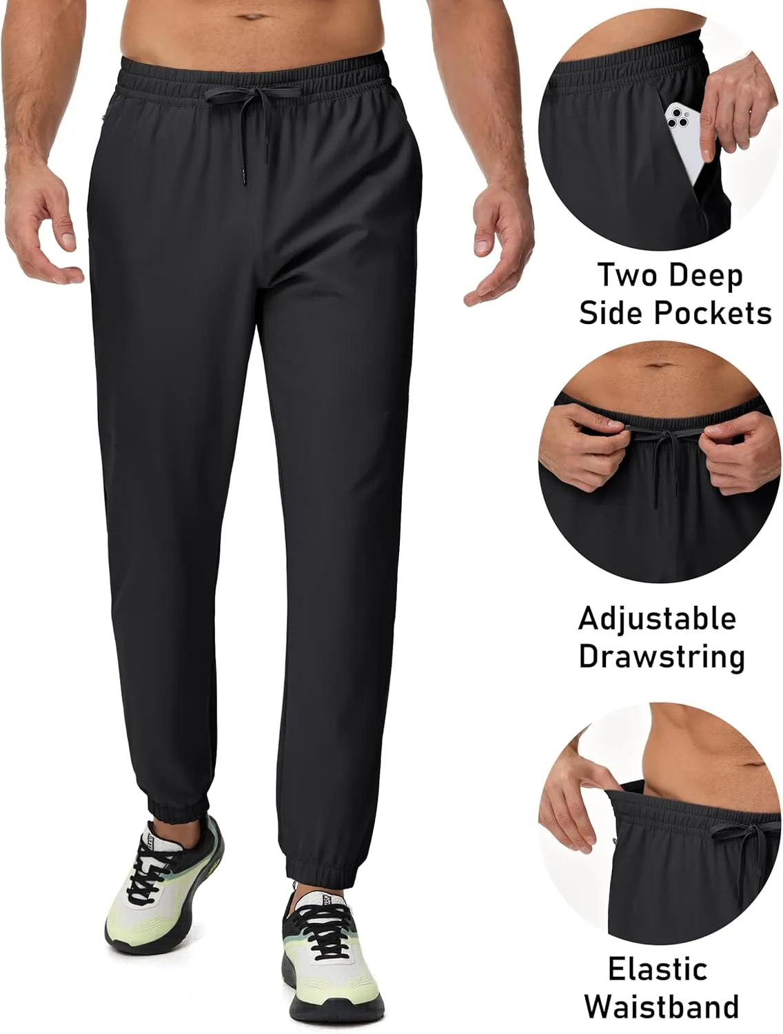 MAGCOMSEN Men's Lightweight Hiking Pants Quick Dry Travel Pants for Men with 3 Pockets Breathable for Casual Outdoor