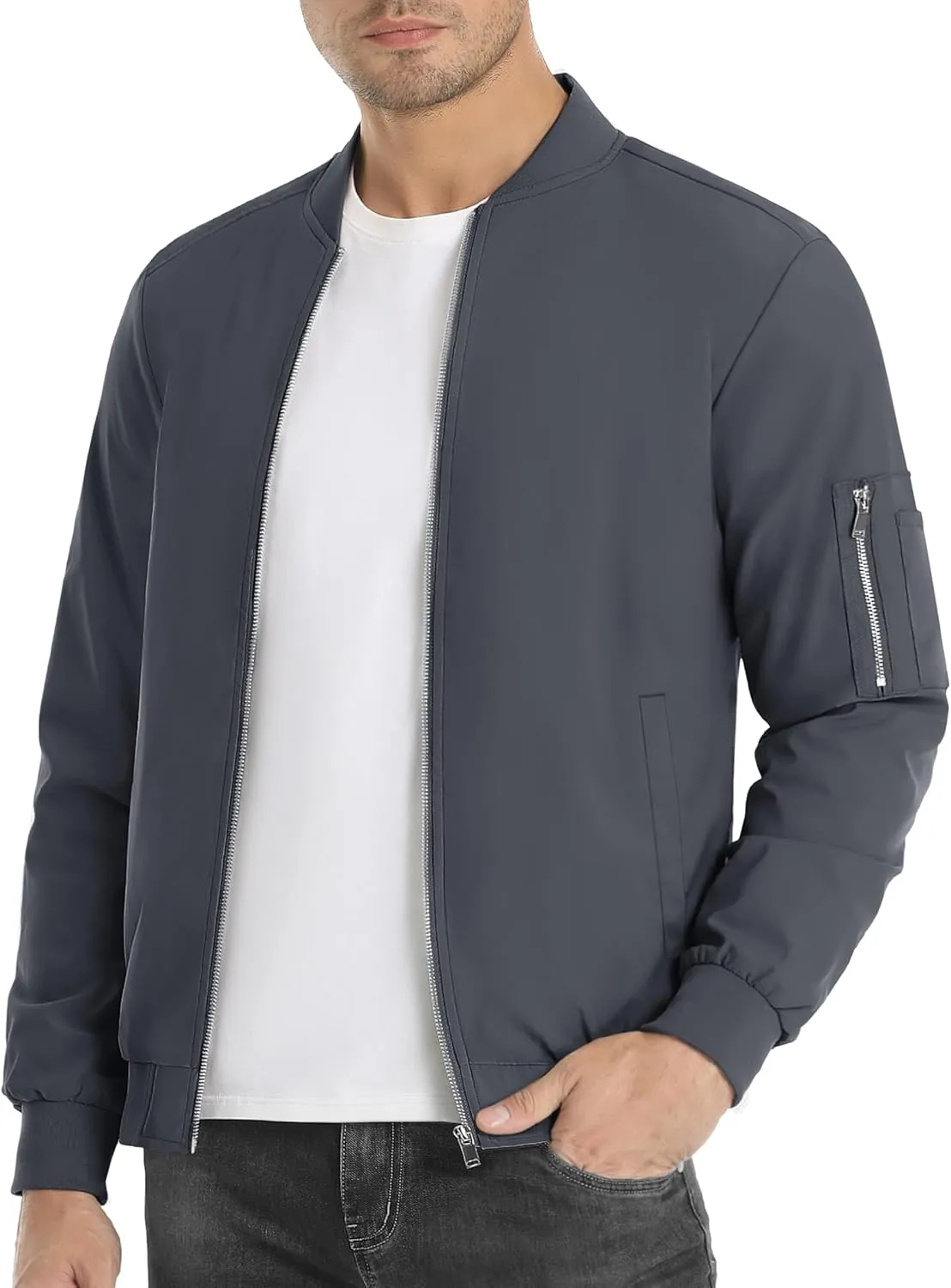 MAGNIVIT Men's Lightweight Bomber Jacket Windbreaker Casual Fall Spring Outdoor Coat