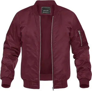 MAGNIVIT Men's Lightweight Bomber Jacket Windbreaker Casual Fall Spring Outdoor Coat
