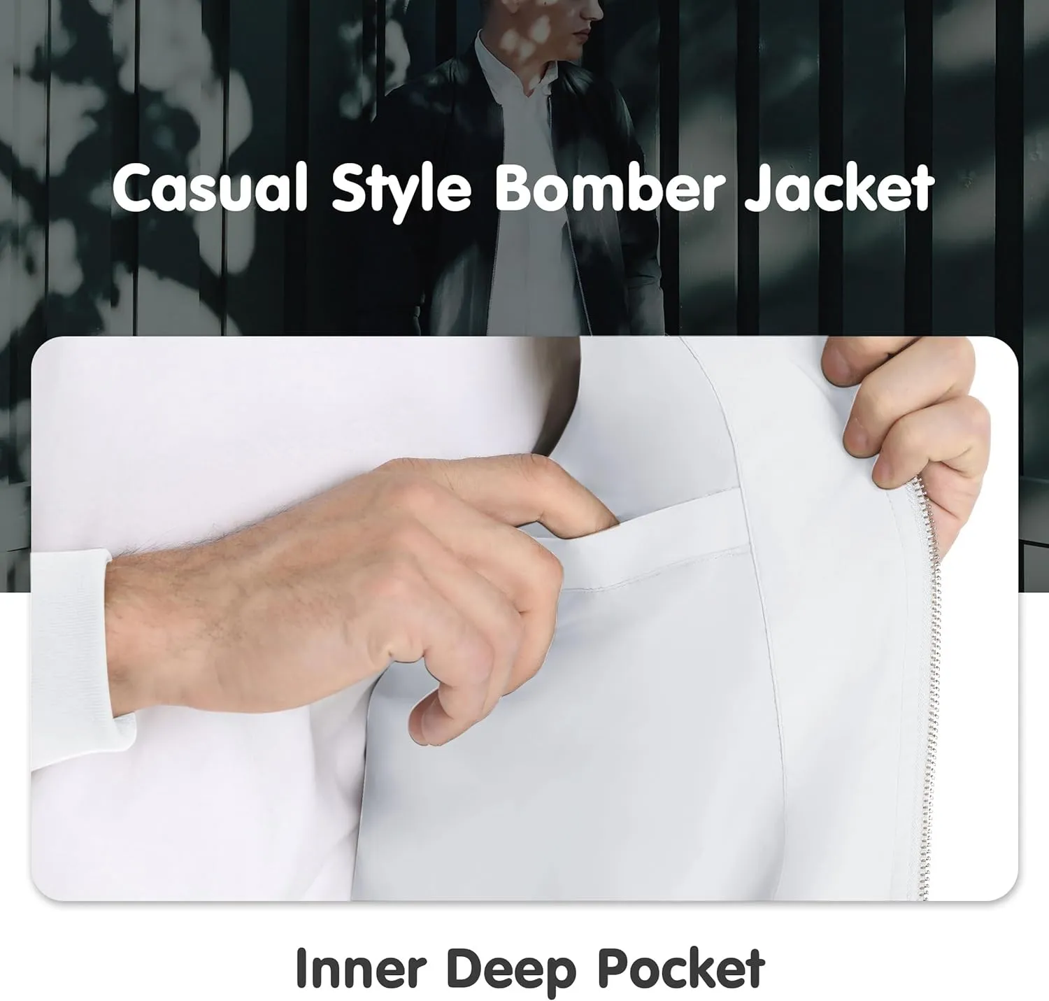 MAGNIVIT Men's Lightweight Bomber Jacket Windbreaker Casual Fall Spring Outdoor Coat