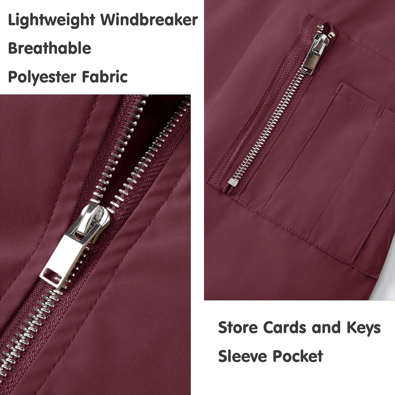 MAGNIVIT Men's Lightweight Bomber Jacket Windbreaker Casual Fall Spring Outdoor Coat