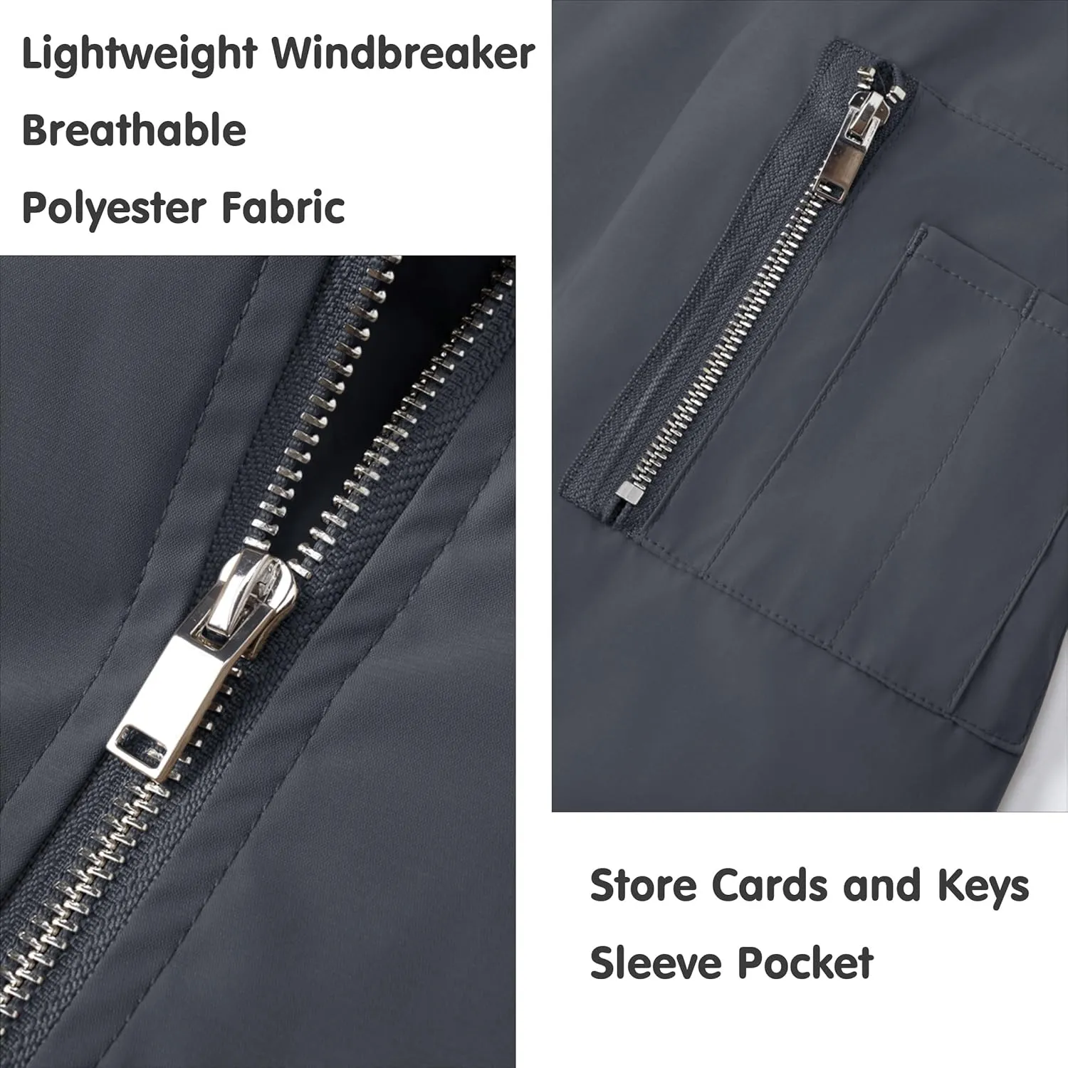 MAGNIVIT Men's Lightweight Bomber Jacket Windbreaker Casual Fall Spring Outdoor Coat