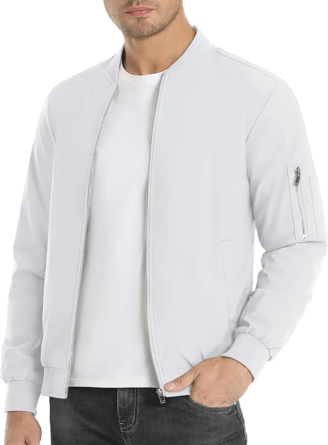 MAGNIVIT Men's Lightweight Bomber Jacket Windbreaker Casual Fall Spring Outdoor Coat