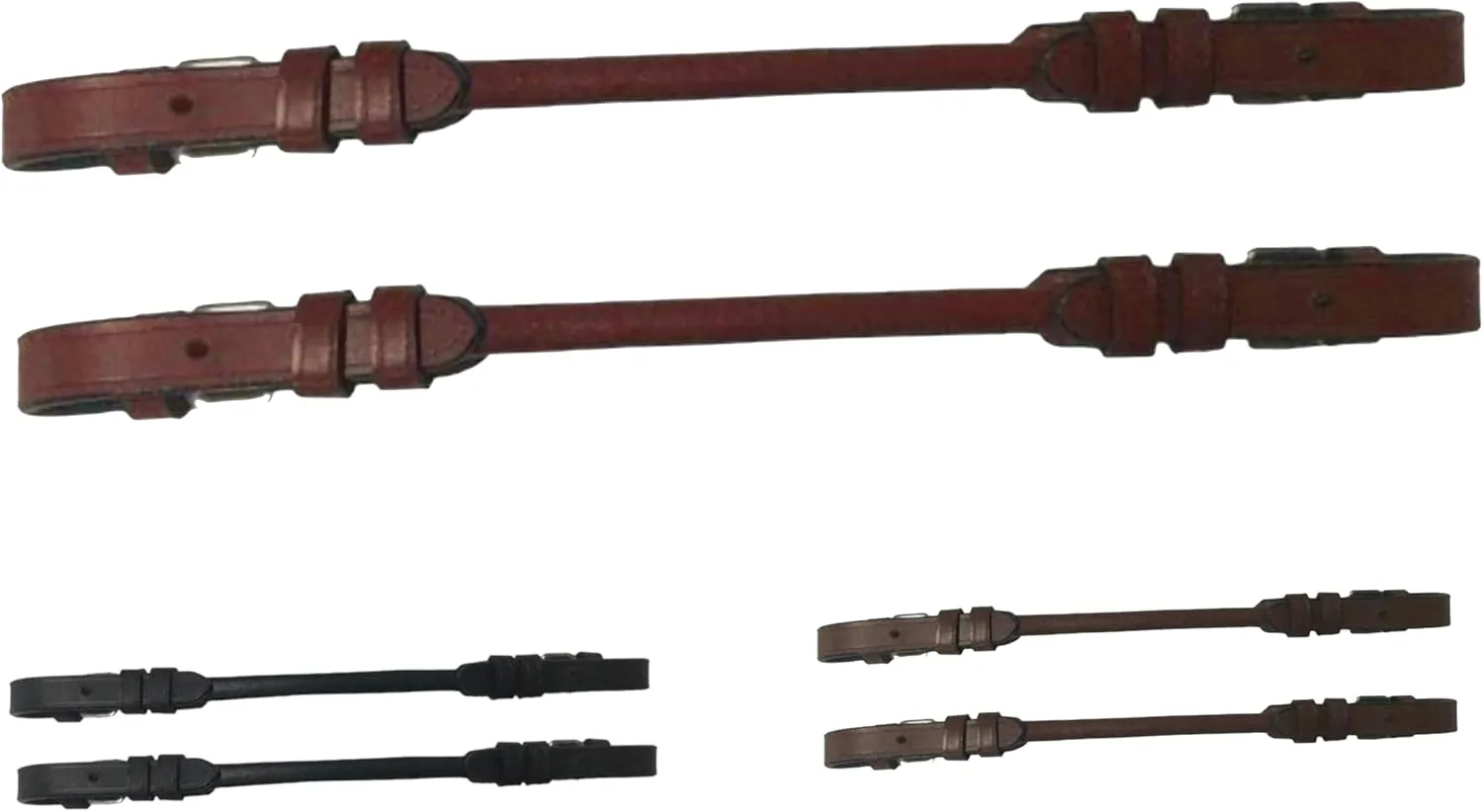 Majestic Ally Pair of Rolled Leather Buckeled Grab Strap for English Saddles, Hand Hold Strap for Safety When Riding Horse - Pack of 2