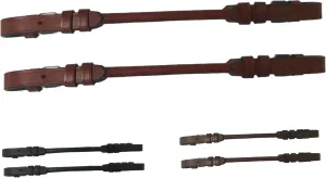 Majestic Ally Pair of Rolled Leather Buckeled Grab Strap for English Saddles, Hand Hold Strap for Safety When Riding Horse - Pack of 2
