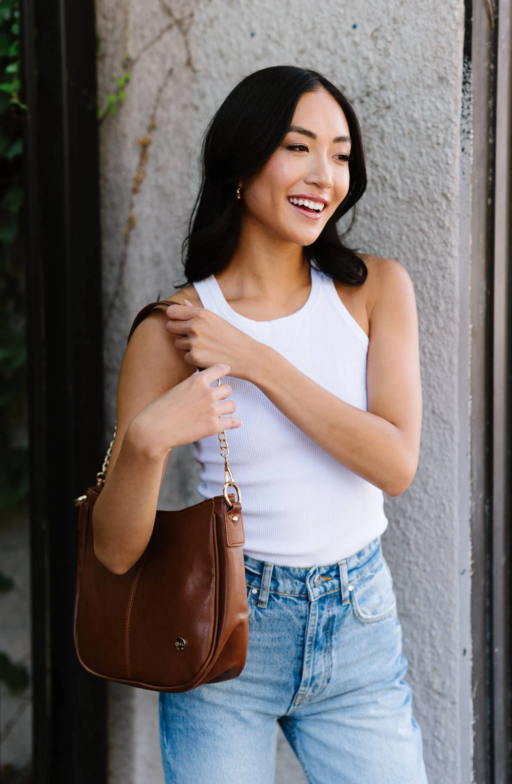 Marissa Crossbody Saddle Hand Bag Purse: Black