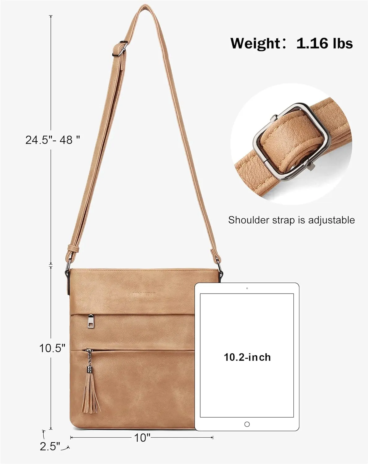 MASINTOR Crossbody Bags For Women, Stylish and Lightweight Shoulder Bag with Large Capacity, Crossbody Purse for Everyday Use