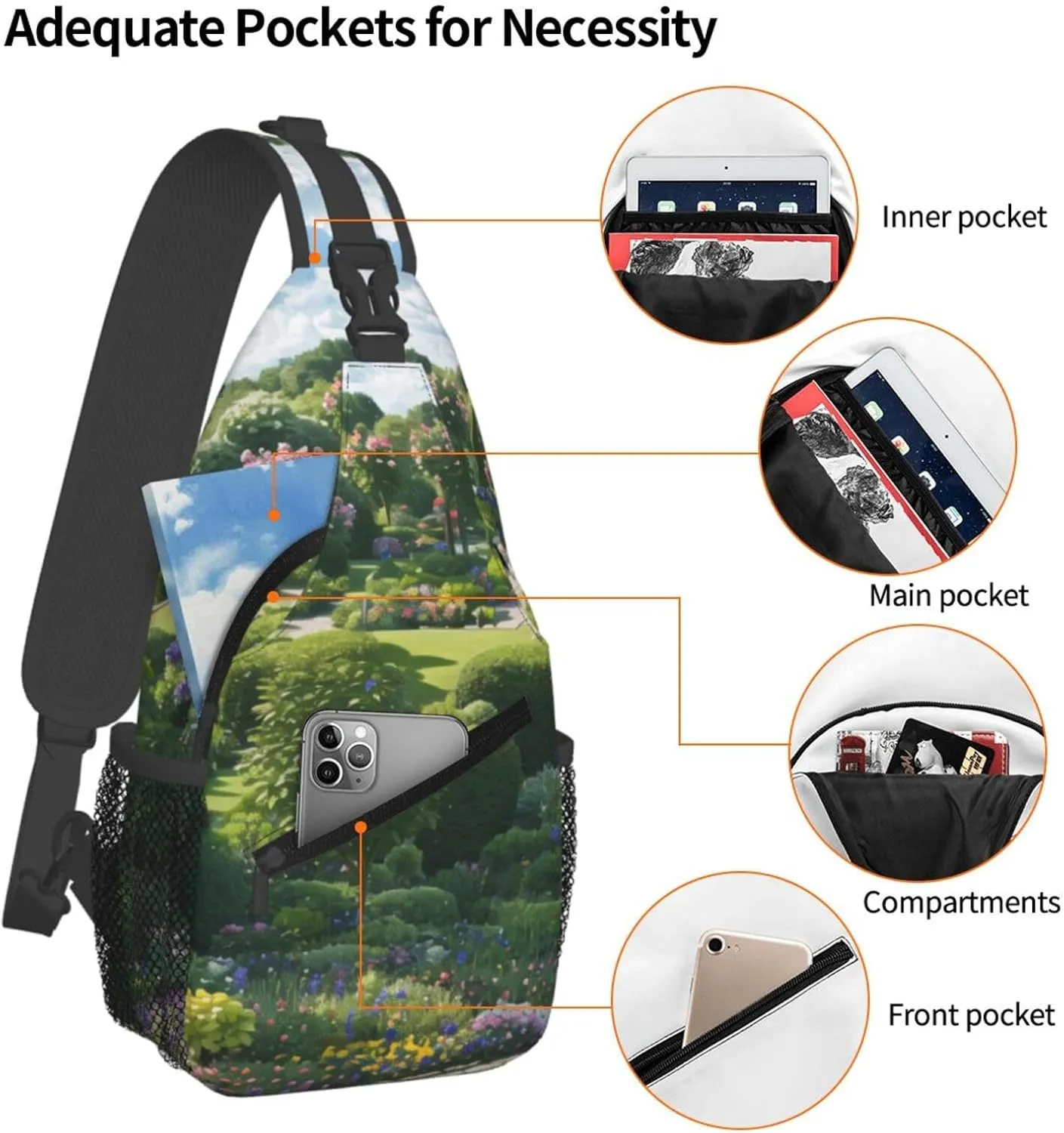 Mechanical Gold Disc Sling Bag For Women Mencross Sling Bag Fashion Crossbody Shoulder Bag Chest Bag For Hiking Travel