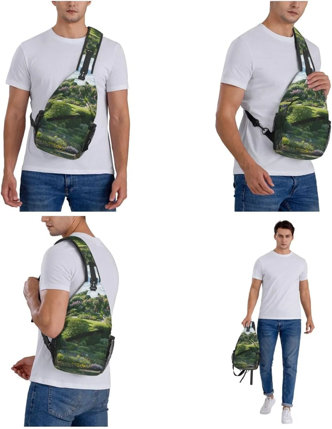 Mechanical Gold Disc Sling Bag For Women Mencross Sling Bag Fashion Crossbody Shoulder Bag Chest Bag For Hiking Travel