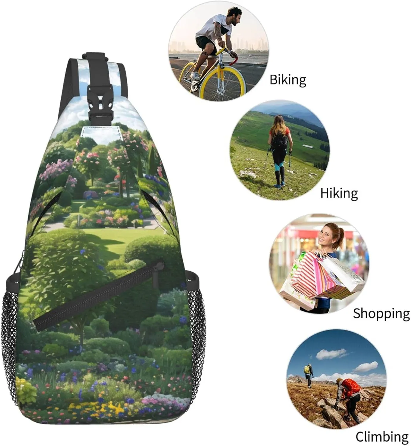 Mechanical Gold Disc Sling Bag For Women Mencross Sling Bag Fashion Crossbody Shoulder Bag Chest Bag For Hiking Travel
