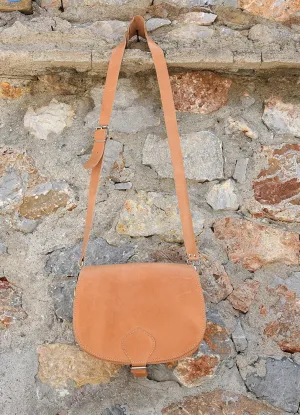Medium Tobacco Saddle Leather Bag, Cross body Leather Bag, Leather Handbag, Leather Purse, Cross body handb