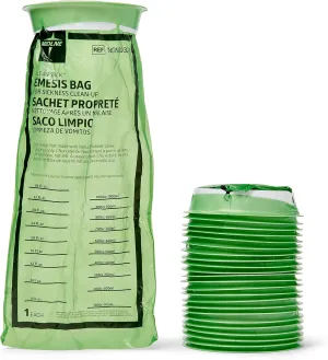 Medline Green Emesis Bags, Vomit Bags, Motion Sickness Bags, Disposable, Graduated Markings, Urgent Cares, Cars, Boats, Planes, Case of 144