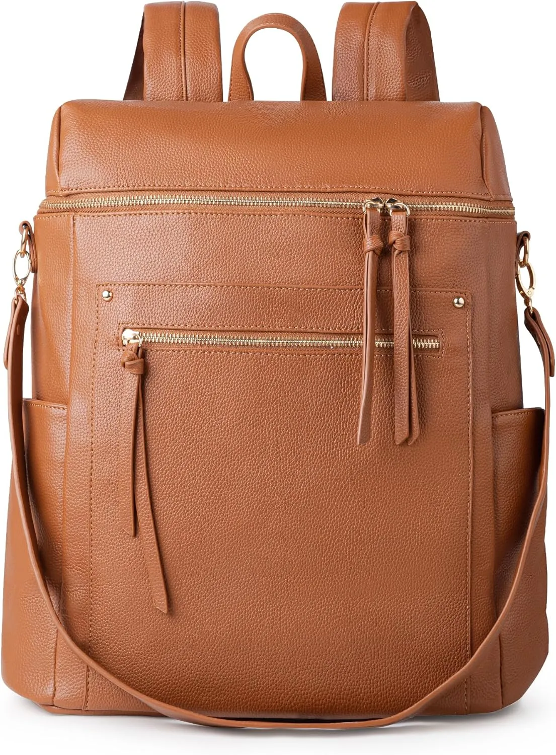 MEEJUNE Large Leather Backpack for Women Backpack Purse with Luggage Strap Crossdody Bag Travel Fashion Backpack Designer Ladies Shoulder bag with Adjustable Strap