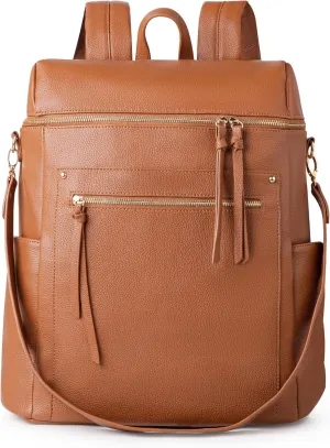 MEEJUNE Large Leather Backpack for Women Backpack Purse with Luggage Strap Crossdody Bag Travel Fashion Backpack Designer Ladies Shoulder bag with Adjustable Strap