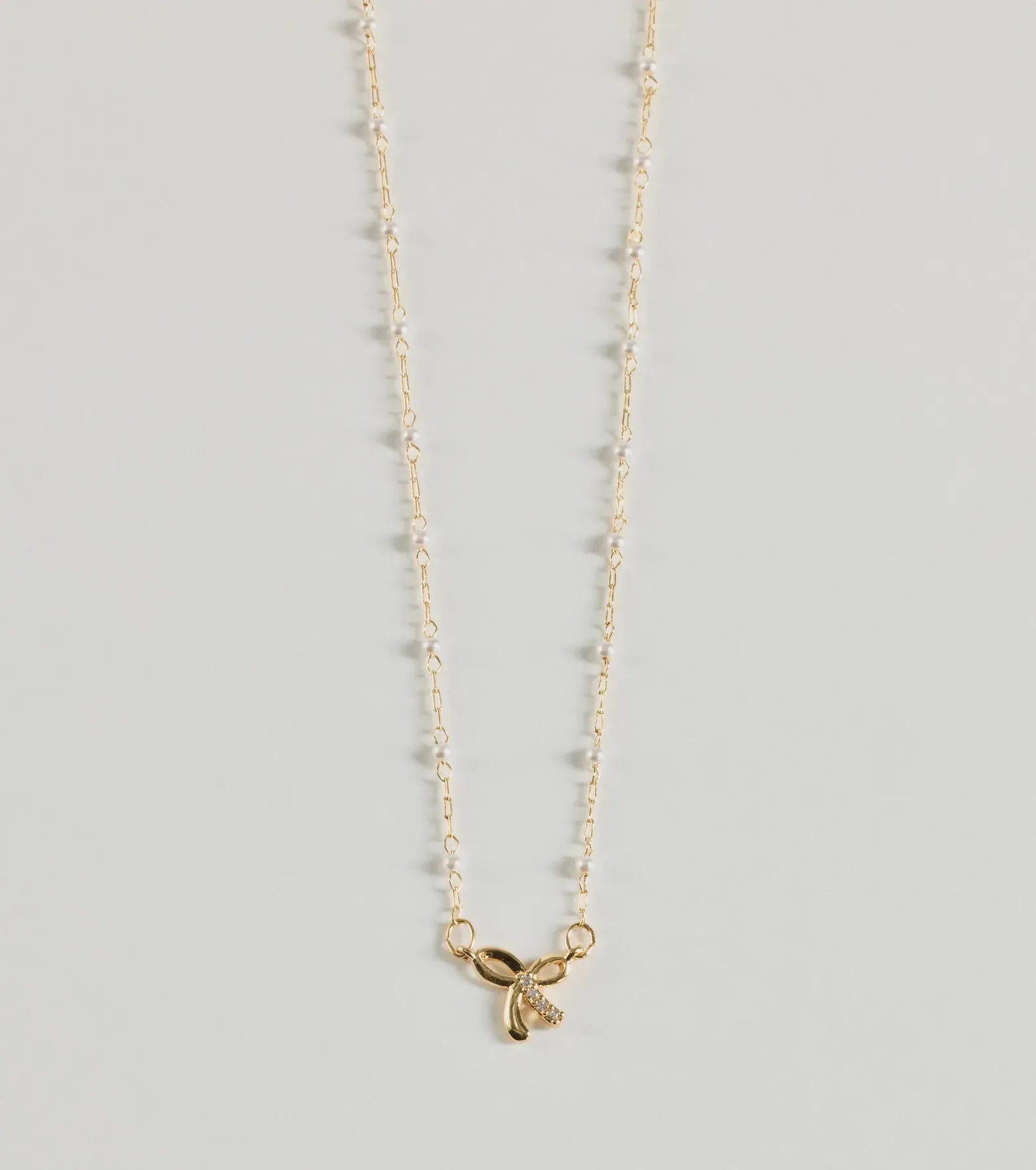Memorable Glam Dainty Bow Charm Necklace