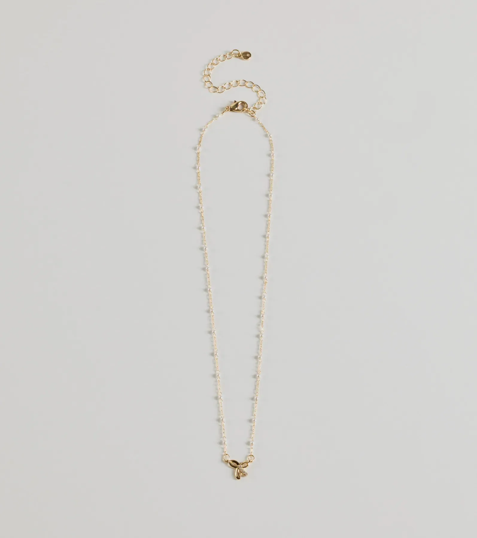 Memorable Glam Dainty Bow Charm Necklace